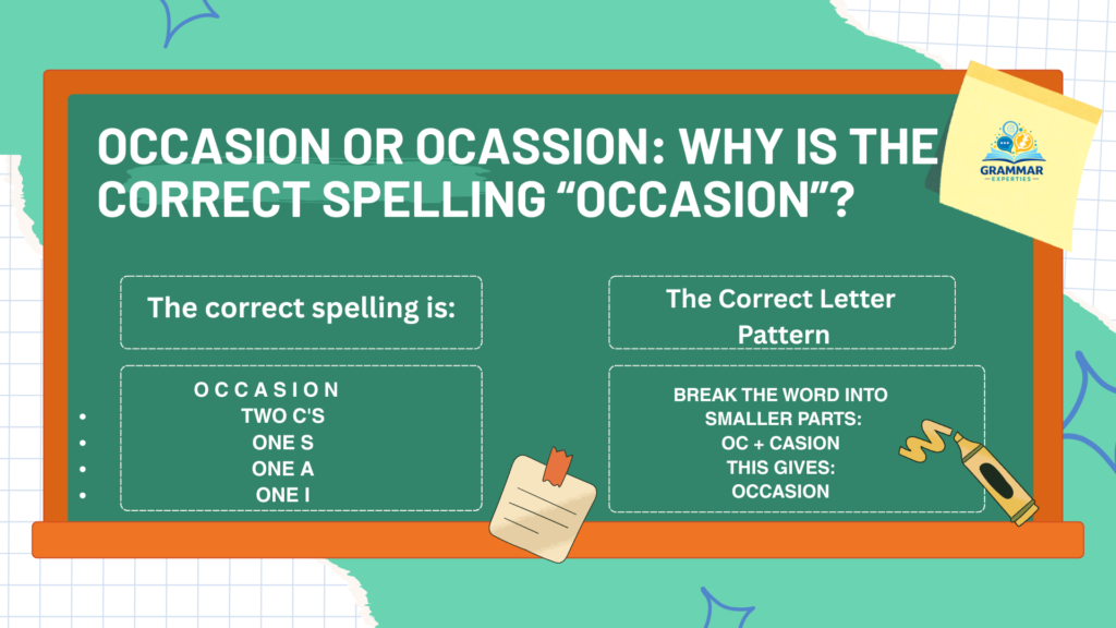 Occasion or Ocassion Why Is the Correct Spelling Occasion