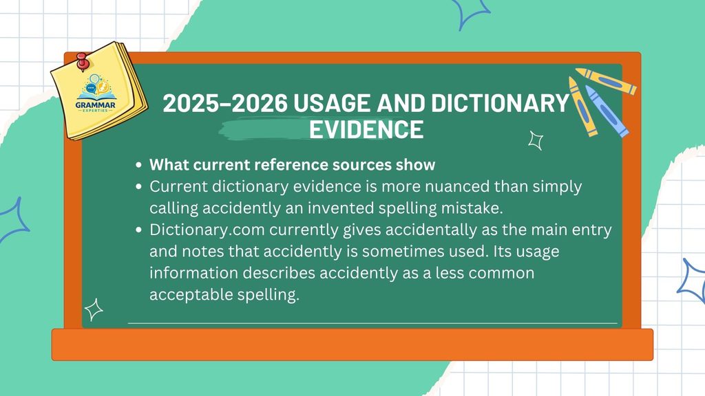 2025–2026 Usage and Dictionary Evidence