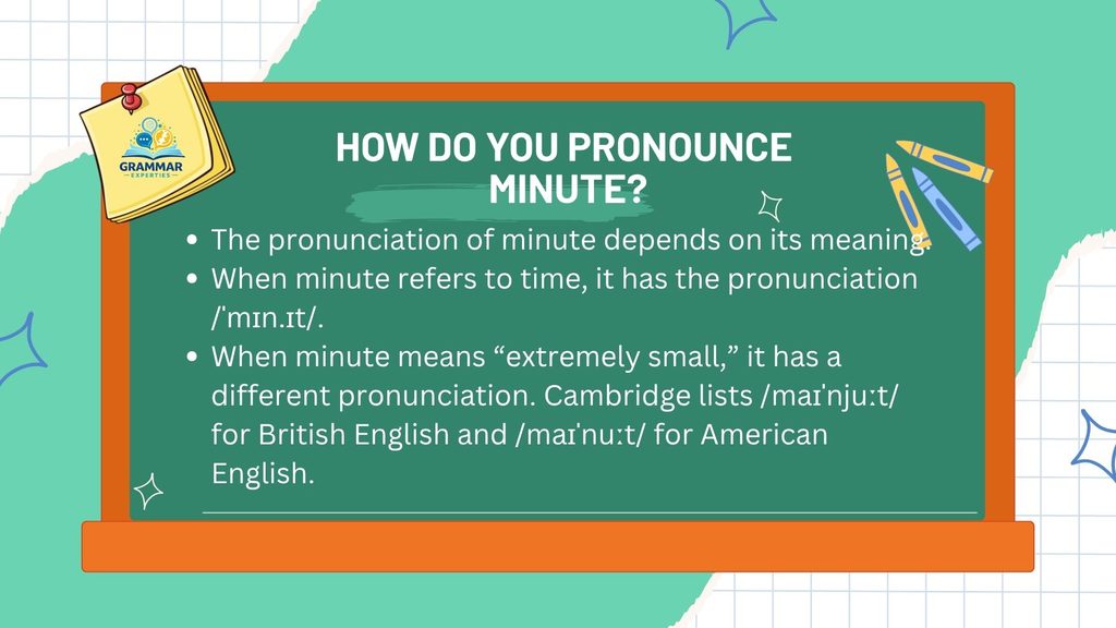 How Do You Pronounce Minute
