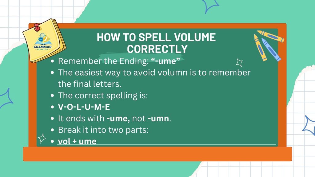 How to Spell Volume Correctly