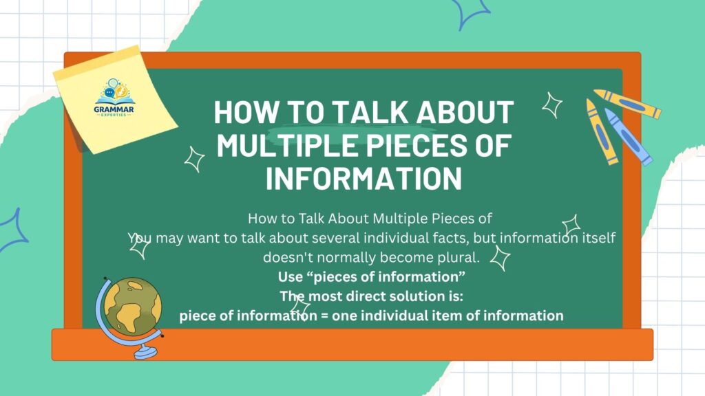 How to Talk About Multiple Pieces of Information