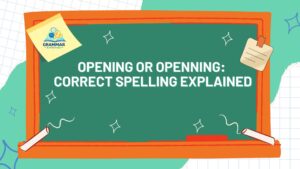 Opening or Openning Correct Spelling Explained