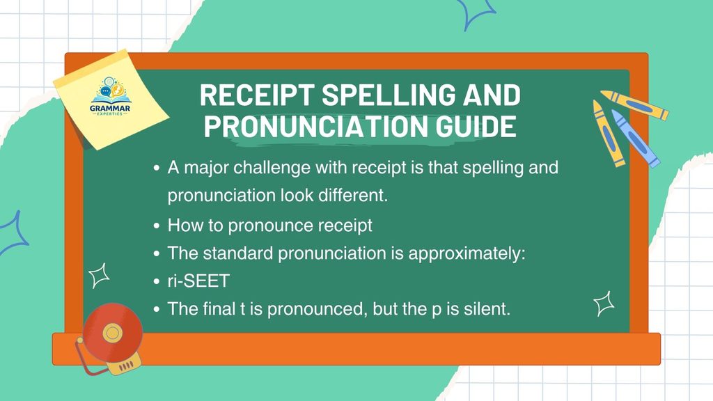 Receipt Spelling and Pronunciation Guide