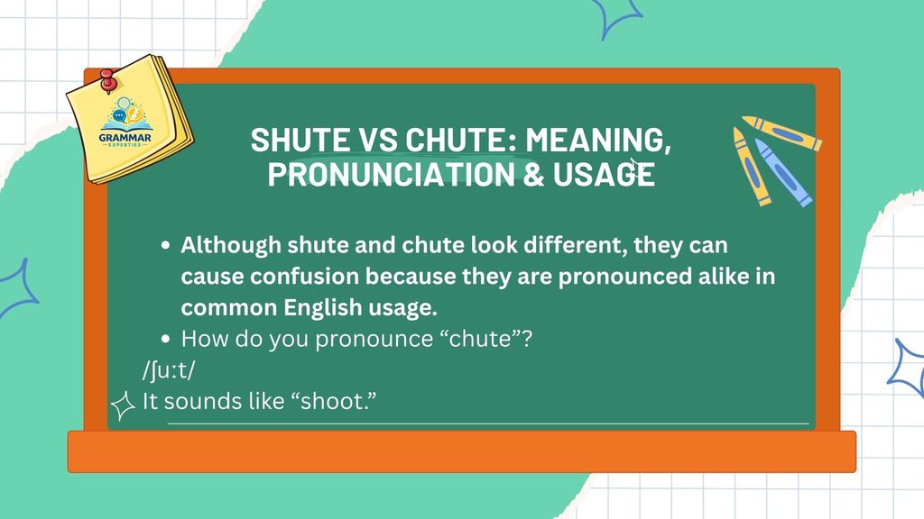 Shute vs Chute Meaning Pronunciation Usage