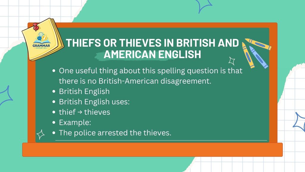Thiefs or Thieves in British and American English