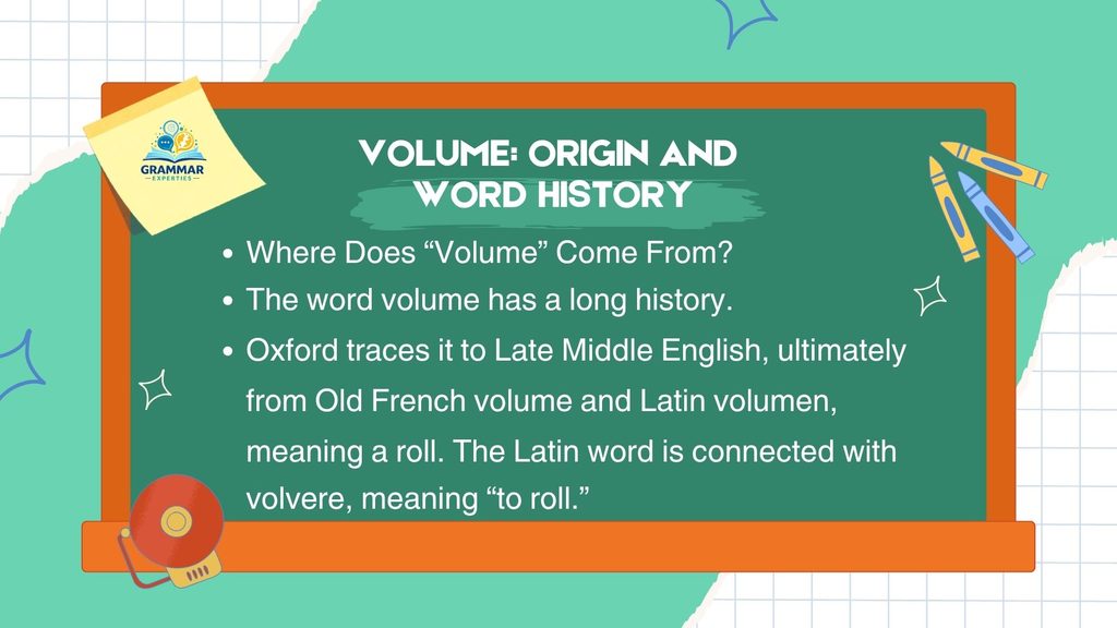 Volume Origin and Word History