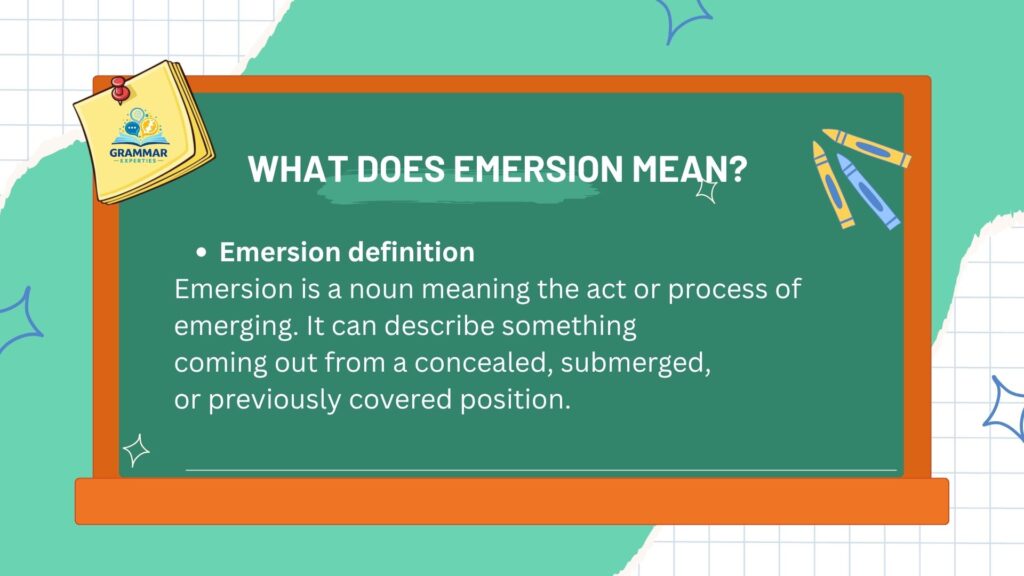 What Does Emersion Mean