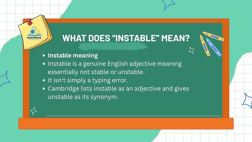 What Does Instable Mean