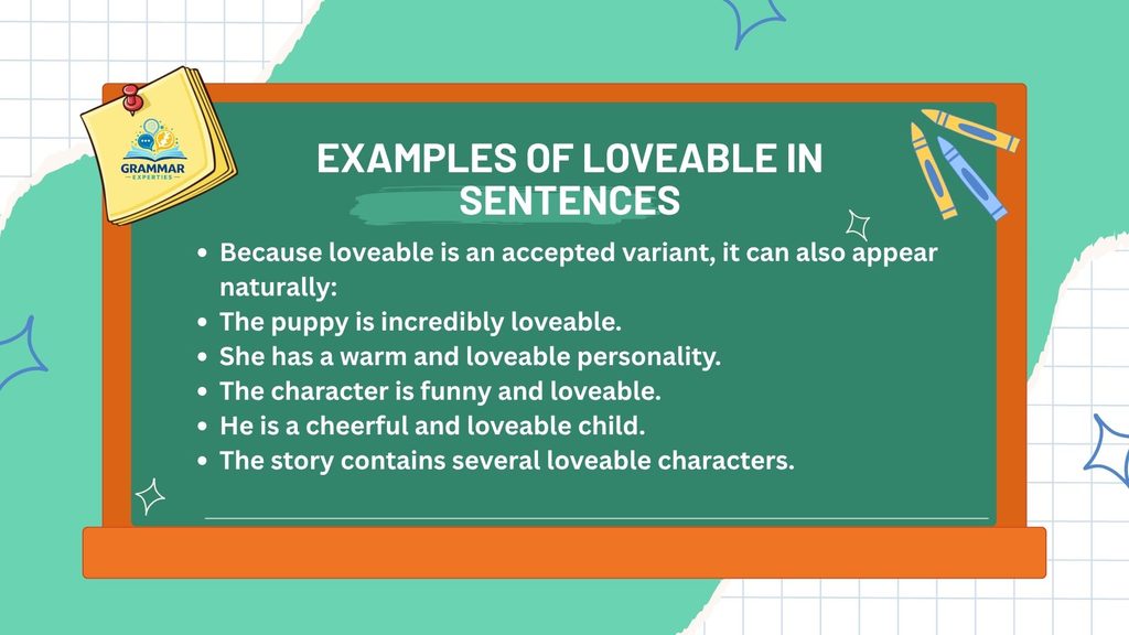 Examples of loveable in sentences