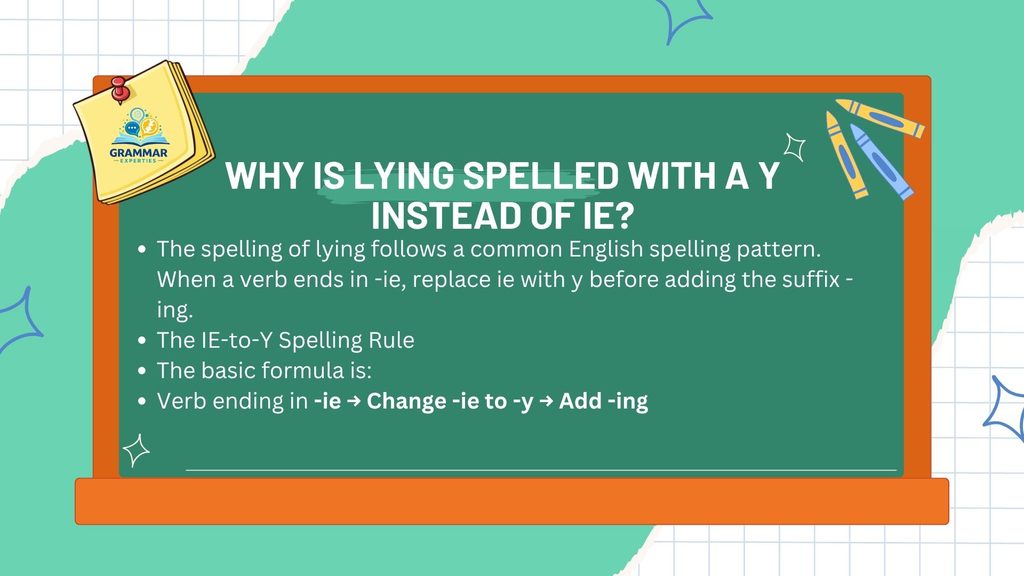Why Is Lying Spelled With a Y Instead of IE